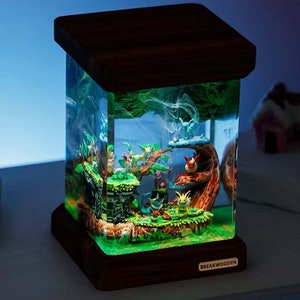 POKEMON WORLD Resin Diorama Lamp, Custom Diorama Kit, Pokemon Gifts and Table Lamp for Christmas Decor, Personalized Gift for Her