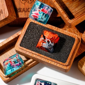 Black Orange Koi Artisan Keycap, Custom Keycaps, Koi Fish Resin Keycap ...