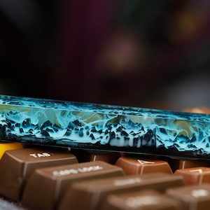 Eternal Ice Mountain Spacebar Artisan Keycap, Custom Keycaps, Cherry MX Keycaps, Artisan Keycaps, Spacebar Custom Keycap