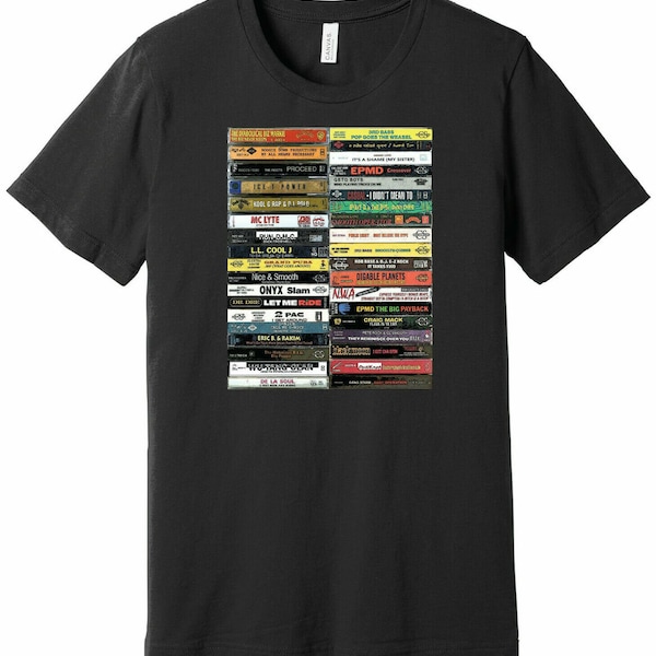 90's Hip-Hop Cassette Tapes - Mix Tapes mixtape - 100% Ringspun Cotton T-Shirt