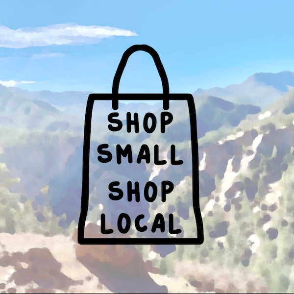 Shop Small Shop Local - Shop Front Decal, Sticker, Car, Laptop, Water Bottle