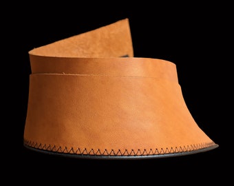 Leather Sweatbands for Hats - Brown French Vegetable tanned Full Grain Roan leather - 4 units