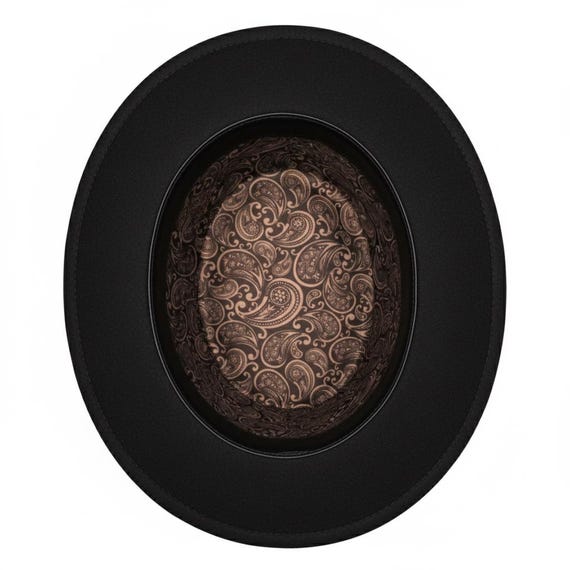 Vintage Western Cowboy Satin Hat Liner ( Also Available in size 8  XXXL - 64cm)
