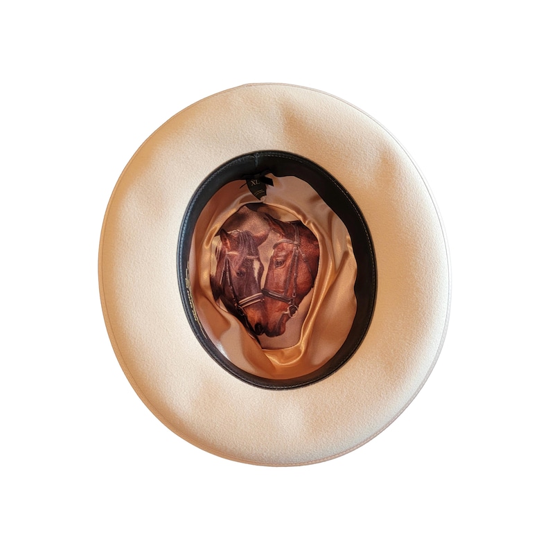 1 hat liner - luxurious satin silky feel - horses image 3