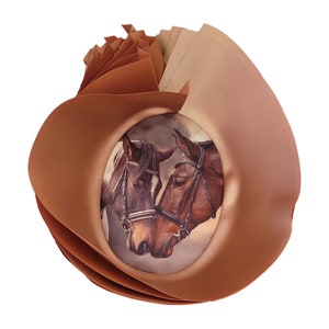 1 hat liner - luxurious satin silky feel - horses