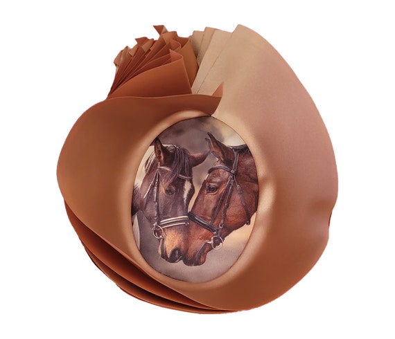 1 hat liner - luxurious satin silky feel - horses