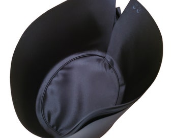 1 hat liner - luxurious satin silky feel - black