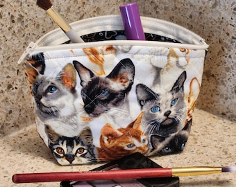 Cosmetic Bag with Cats, Cute Cats, KIttens Makeup Bag