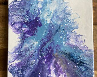 12 x 12 handmade acrylic flow painting