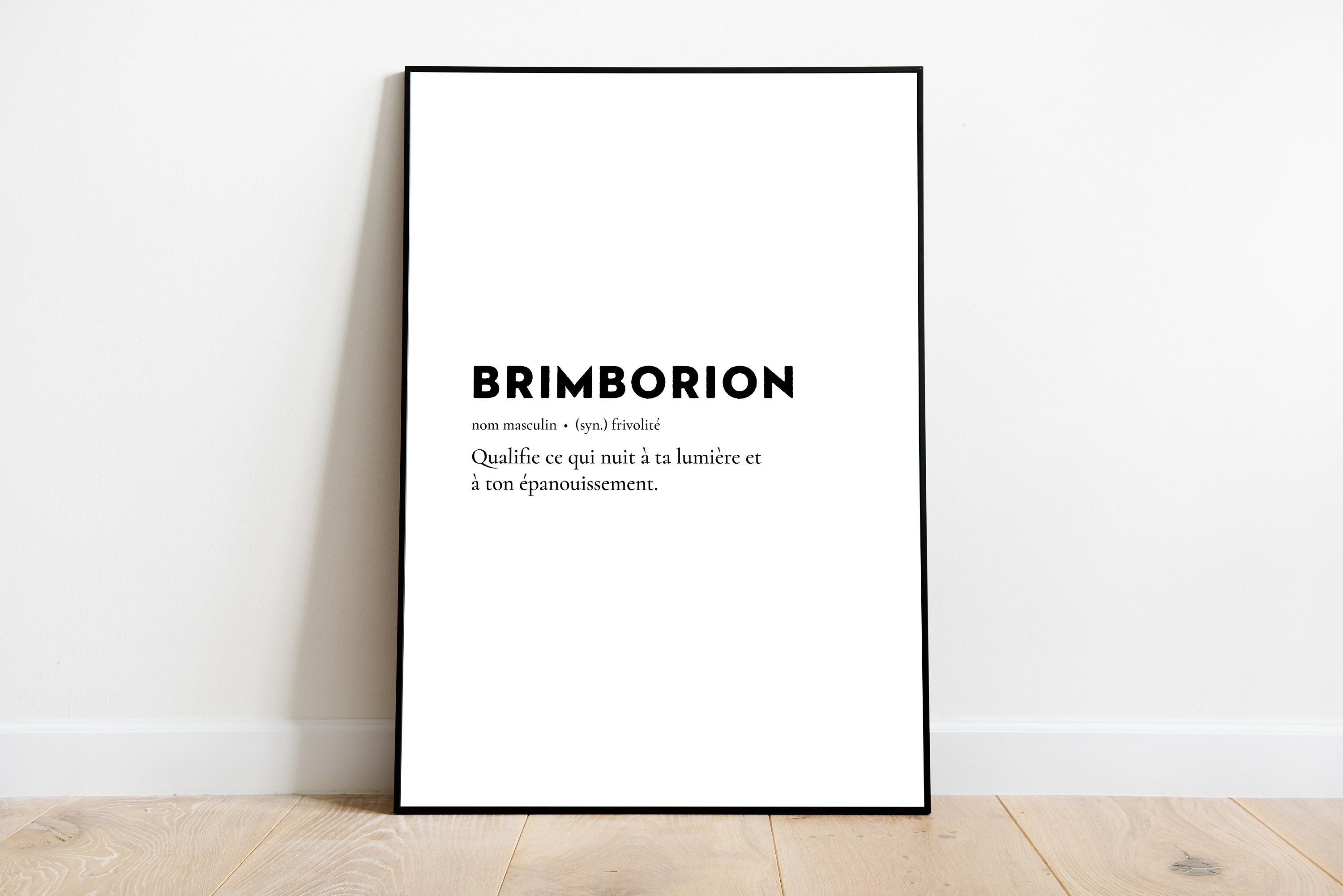 Affiche d'art Mural Définition Originale Style Minimaliste A4 et A3 - Style de Vie, Humour, Idée Cad