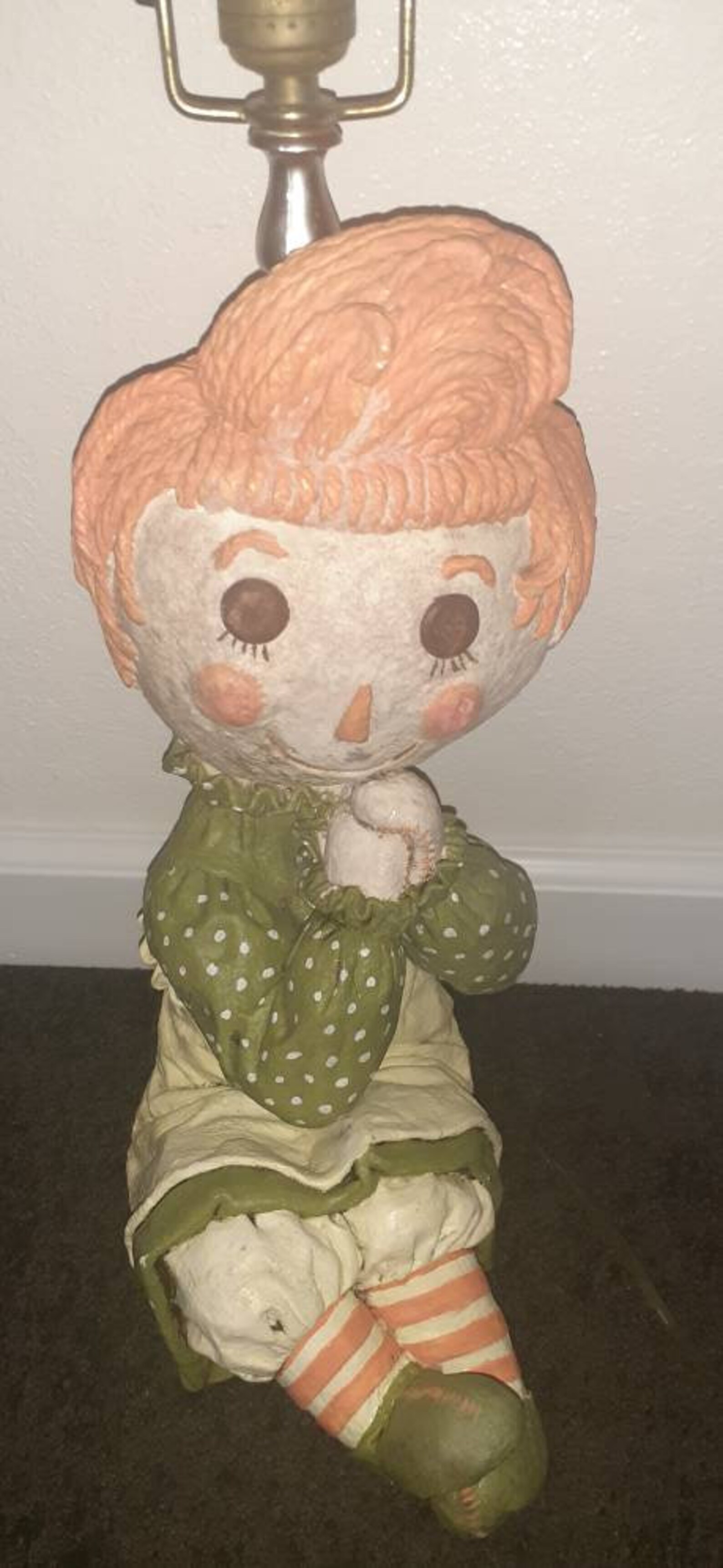 VINTAGE MCM Raggedy Ann Doll Table Lamp Heavy Etsy