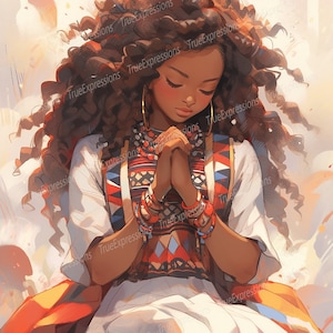 My Father in Heaven, Printable AI, Christian, Faith, Church, Digital Downloadable, Praying, Female, Instant PNG Download
