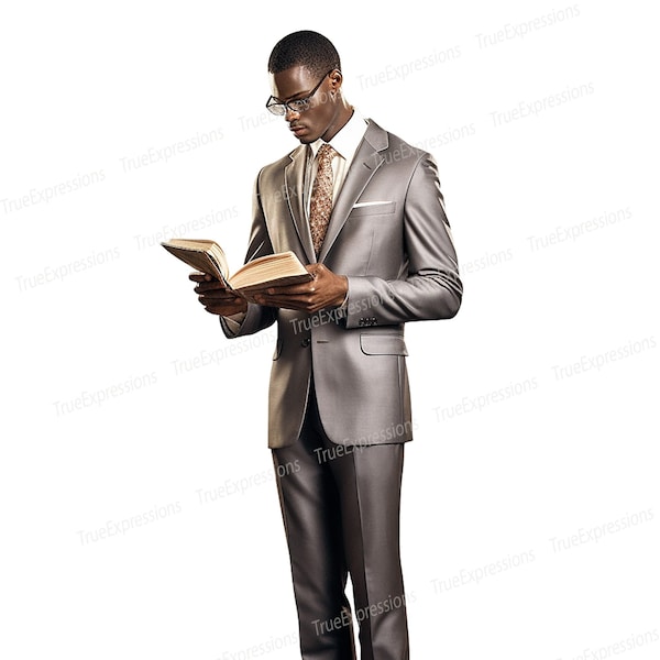 In His Word, Printable AI, Christian, Faith, Church, Male, Black Man, Digital Downloadable, Father, Instant PNG Download