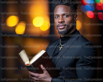 Christian AI Art: Young Man Praying (PNG Digital Download)