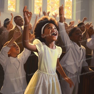 Children of Praise, Printable AI, Christian, Faith, Church, Digital Downloadable, Praise Dance, Singing, Instant PNG Download