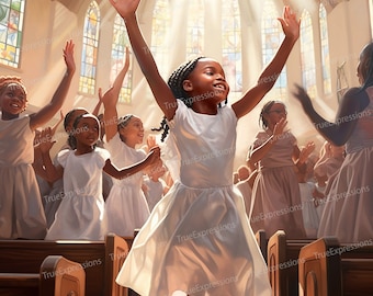 Give God the Glory PNG: Christian Praise Dance Art (Digital Download)