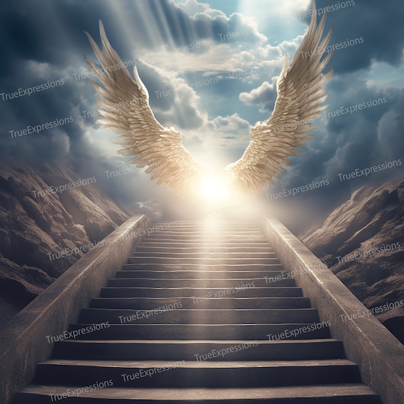 Stairway to Heaven Angel Wings Backdrop Church Christian