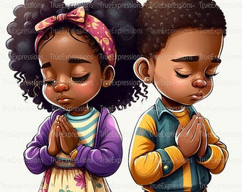 Young Prayer Warriors, AI, Christian, Faith, Children Digital Downloadable, Instant PNG Download