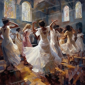 Praise Dancers V, Printable AI, Christian, Faith, Church, Digital Downloadable, Praise Dance, Dancers Instant PNG Download