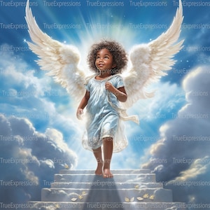 Girl Angel II, AI Art, Christian, Faith, Wings, Angel, Black, Wings Female, Girl, Digital Downloadable, Instant PNG Download