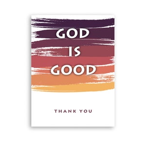 Afdrukbare christen, God is goed, digitale downloadbare bedankkaart, inclusief gratis envelopsjabloon, Instant PDF-download, maat 5x7