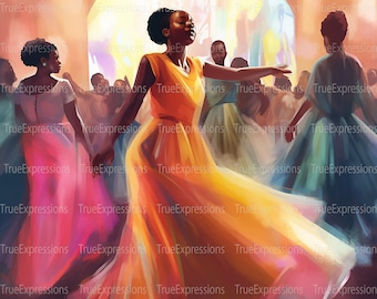 Praise Flow Printable AI, Christian, Faith, Church, Digital Downloadable, Praise Dance, Dancers Instant PNG Download