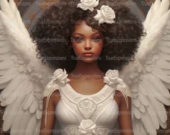 Angels Keep Watch, AI Art, Christian, Faith, Angel Black, Wings in Church Digital Downloadable, Instant PNG Download