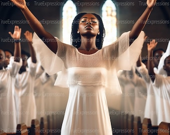 Total Praise AI Art: Christian Church Image (PNG Digital Download)