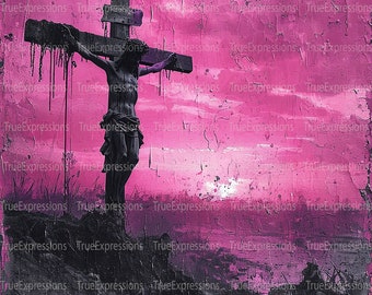 Crucified X, Jesus, Cross, Christian, Faith, Good Friday, Resurrection Sunday, Easter, Digital Downloadable, AI Instant PNG Download