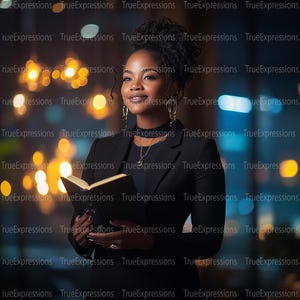 In seinem Wort IV, AI Kunst, Christ, Glaube, junge Frau, die in der Kirche betet Digitaler Download, sofortiger PNG Download