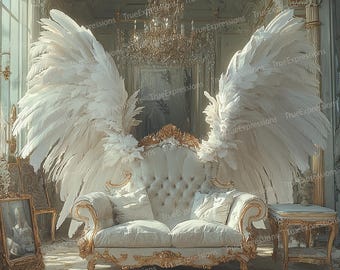 Royal Angel Wings Art: Christian Home Decor (Digital Download)