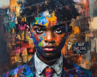 Not Like Us AI Art Print: Young Man Portrait (Digital Download)