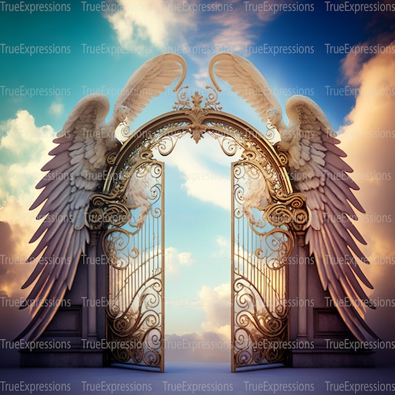 Angel Wing Gates AI Art: Memorial PNG Download - Etsy