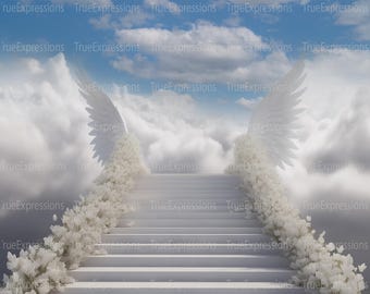 Heavenly Stairs AI Art: Memorial PNG Download