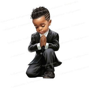 Knie vor ihm II, AI, christlich, Glaube, betend, Junge, männlich, Kirche, digital herunterladbar, sofortiger PNG-Download