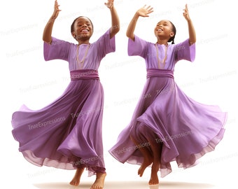 Purple Praise Dance Art: Christian PNG Download (14x14)