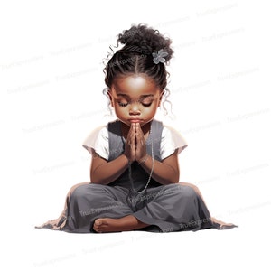 Caro Dio III, AI, Cristiano, Fede, Bambino, Ragazza, Preghiera, Bambino piccolo, Clipart digitale scaricabile, Download PNG istantaneo