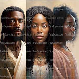 Biblical Characters III, AI Art, Christian, Faith, Black Bible History Digital Downloadable, Instant PNG Download