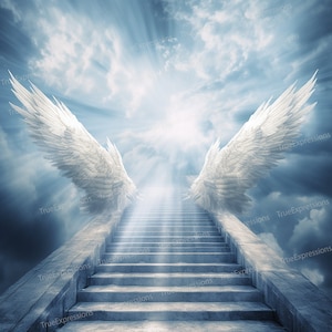 Stairway To Heaven - Angel Wings Welcome to Heaven | Photographic Print