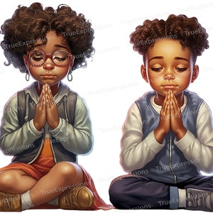 Gebete steigen, AI, christlich, Glaube, betende Kinder, digital herunterladbar, sofortiger PNG-Download