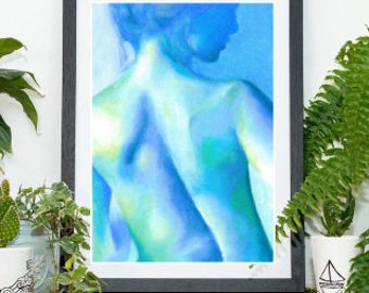 Fine Art Wall Print, Portrait, Art Abstrait, Expressif, Boho