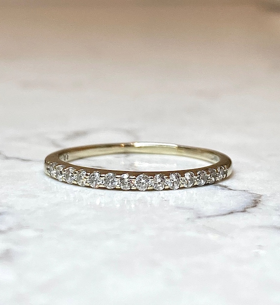 Classic Half Eternity 14k Diamond Wedding Band