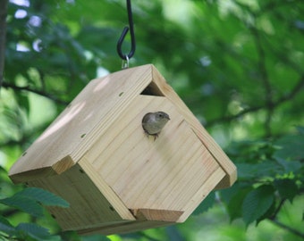 Natural cedar wren, birdhouse.