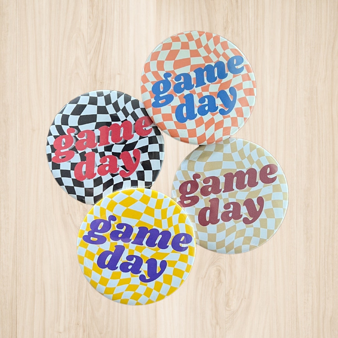 Checkered Game Day Button | Pinback Button - Etsy