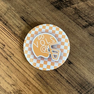 Vols Checkered Helmet | Game Day Buttonn Tennessee Volunteers