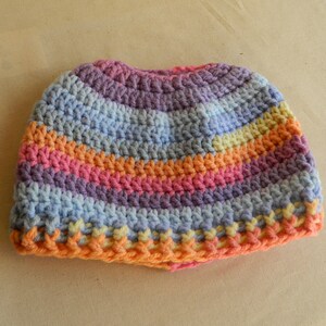 Crochet hat, crochet hats, crochet multi hat, colored hat, Knitted hat, womens hat, acrylic yarn, adult hat, knit hat, winter hat, ponytail