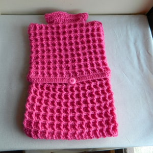 Hot water bottle crochet cover, winter weather hot water bottle covers, gift for grandma, gift idea for mom,  pink cover,