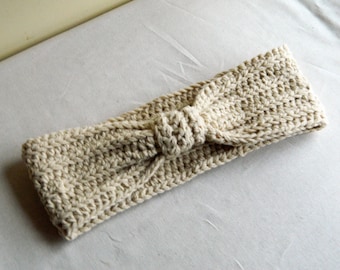 Ear Warmer, Twist Headband, Crochet Headband, beige ear muffs, Crochet Headbands, Crochet Ear Warmer, Ear Muffs, Toque head wear,