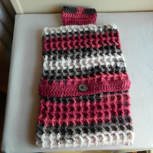 hot water bottle cozy, crochet covers for hot water bottles, hot water bottle holder, gift for mom, winter gifts, cold weather gift ideas,