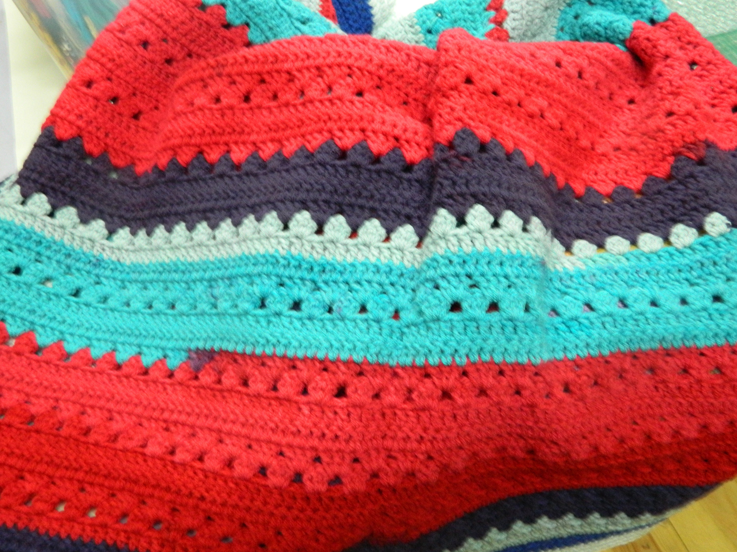 Single Bed Cover, Large Blanket, Crochet Afghan Throw, Handmade Bedding